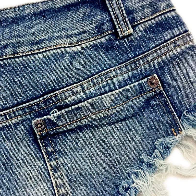 2025 Sexy Women's Jeans Denim Booty Shorts Clubwear Super Short Feminino Skinny Hole Low Waist Short luvshop24