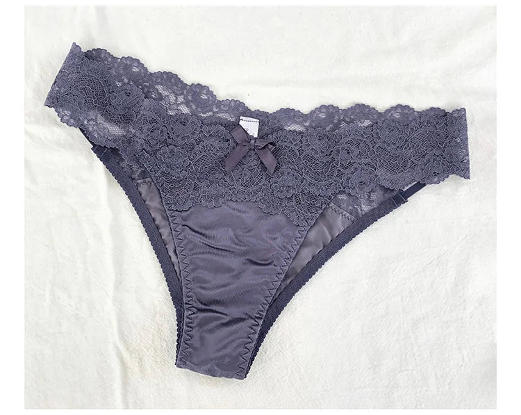 Meet'r 3Pcs/lot Women Sexy Lace Panties Low-waist Underwear Female G String Breathable Hollow out Lingerie Temptation Intimates luvshop24