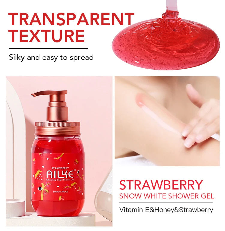 AILKE Shower Gel women Cleaning Whitening Roses Body Wash Perfume lotion Scrub fragrant Moisturizing summer bath foam female luvshop24