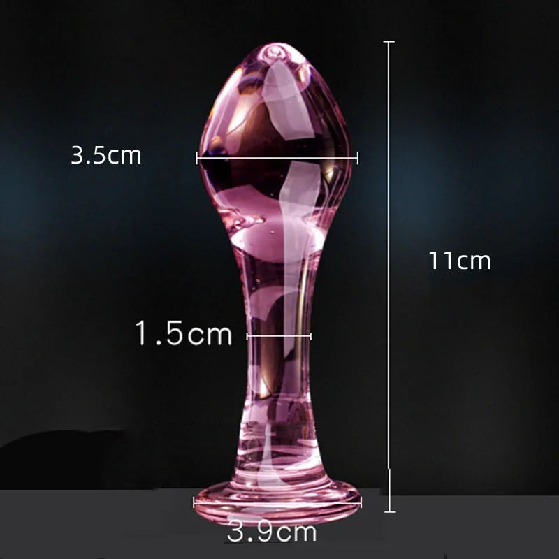 Candiway Exquisite Pink Crystal Glass Anal Plug Adult Masturbation Products Prostate Massager Erotic Toys For Couple (5 Styles) luvshop24