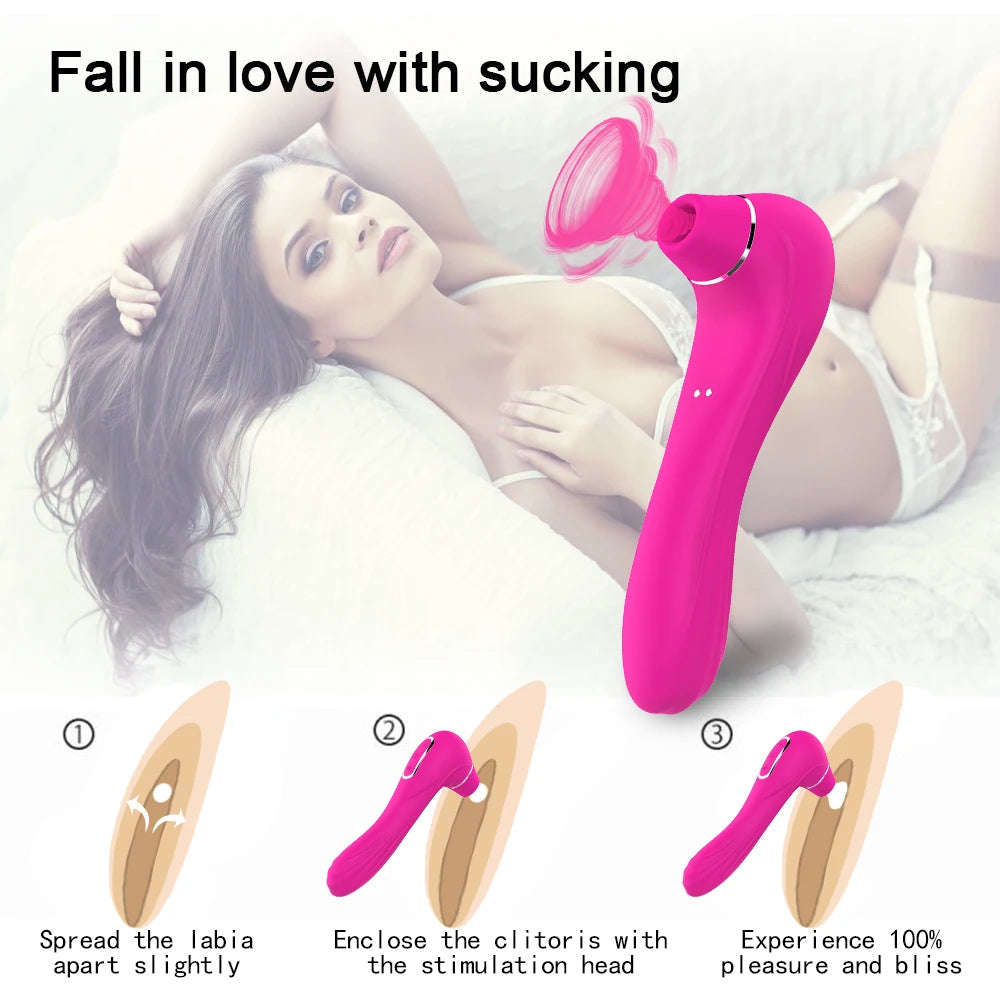Real Satisfying 10 Speeds Suction and Vibration Massager G Spot Clitoral Vibrator Sucking Vibrator Clit Sucker Dildo for Women luvshop24