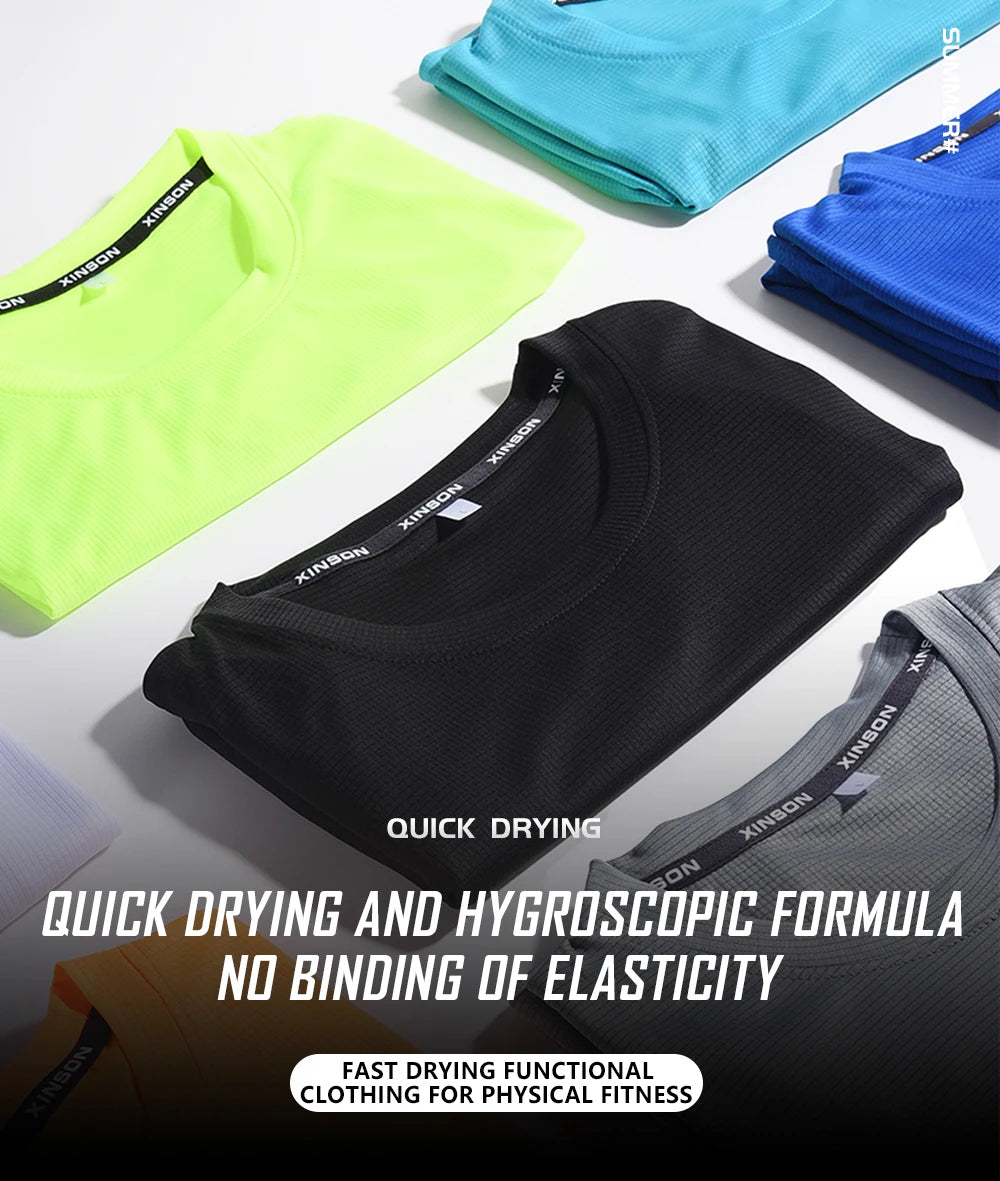 Sport Shirt 2024 Summer New 100% Polyester White Solid T Shirt Men Causal O-neck Basic T-shirt Male High Quality Running Tops luvshop24