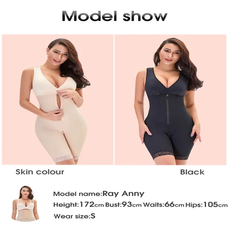 Zip Waist Lace Slimming Shaper Corset Control Shapewear Butt Lifter Strap Body Shaper Underwear Bodysuit Women Plus Size S-6xl luvshop24