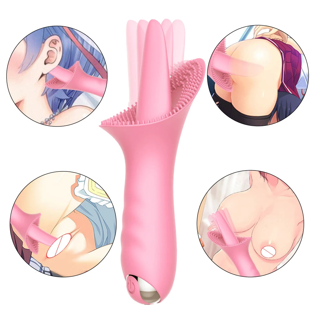 Nipple Clitoris Stimulation Tongue Licking for Wome Silicone Vibrator Female Tongue Licking Toy Tongue Clitoris Massage Tool luvshop24