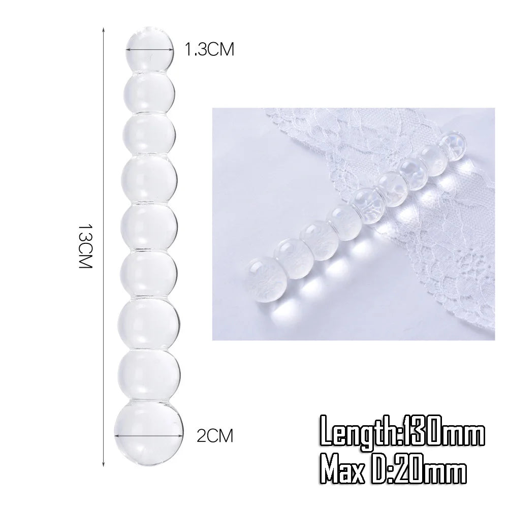 Pyrex Glass Dildo Fake Penis Crystal Anal Beads Butt Plug Prostate Massager G Spot Female Masturbation Toys luvshop24
