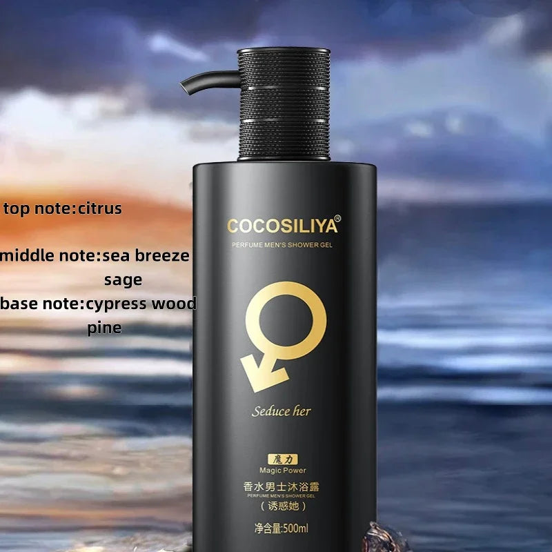 500ML Pheromone Shower Gel,Deep Cleaning Glamour Lure Bath Lotion with Charming Seductive Fragrance,For Man to Attract Woman luvshop24