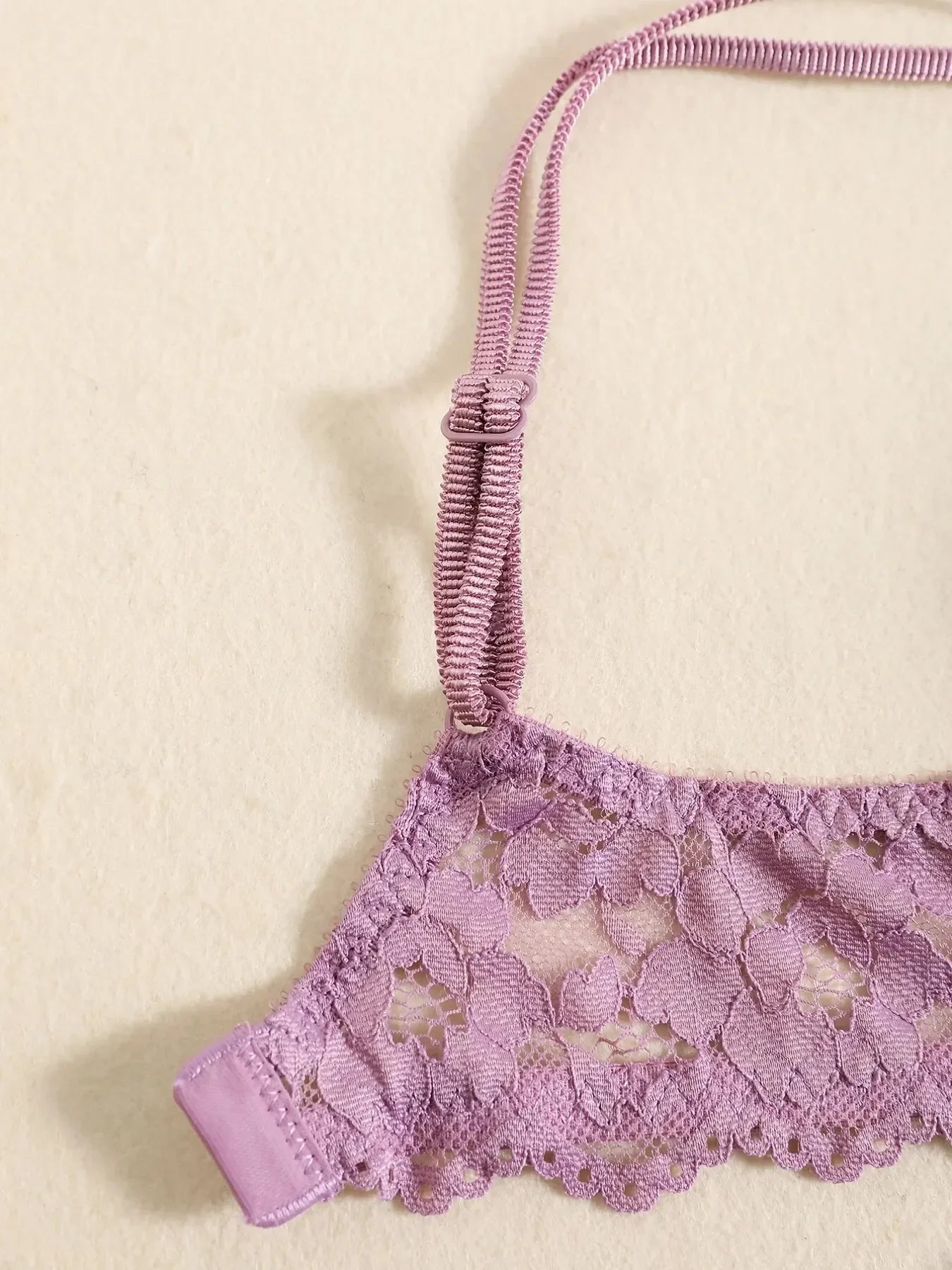 1 Set Elegant Erotic Lace Embroidery Breathable Fabric Lingeries : Push-Up Bra, Low Waist Sheer Panty - Ultimate Valentine's Day luvshop24