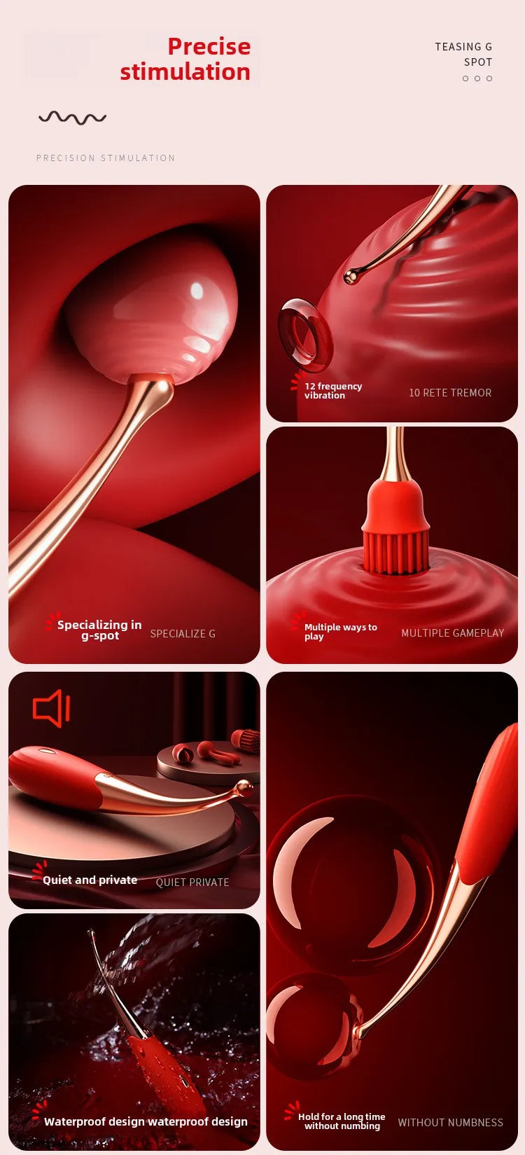 G-point Vibrator Used for Female Stimulate The Clitoris Vibrator Multi Frequency Ultrasonic Vibration Masturbation Female luvshop24