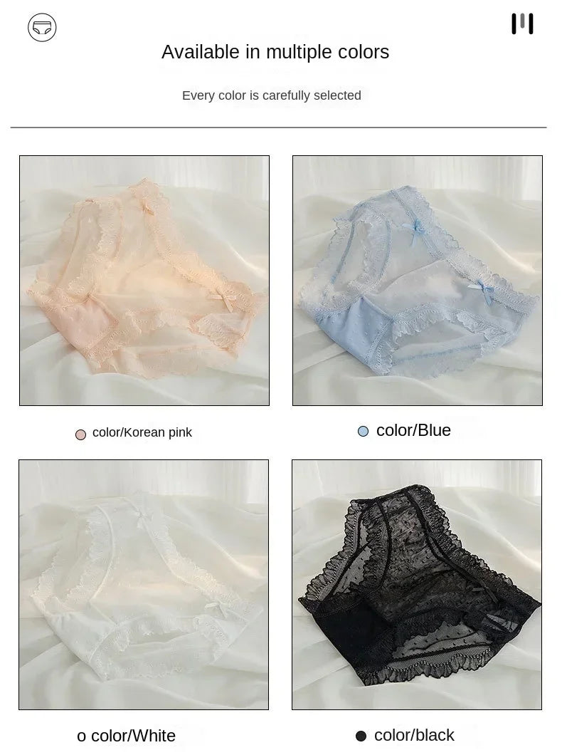 2024 Summer New Lace Sexy Women's Underwear Ultra Thin Breathable Comfortable Traceless Underwear Bragas Трусы 팬티 Белье luvshop24