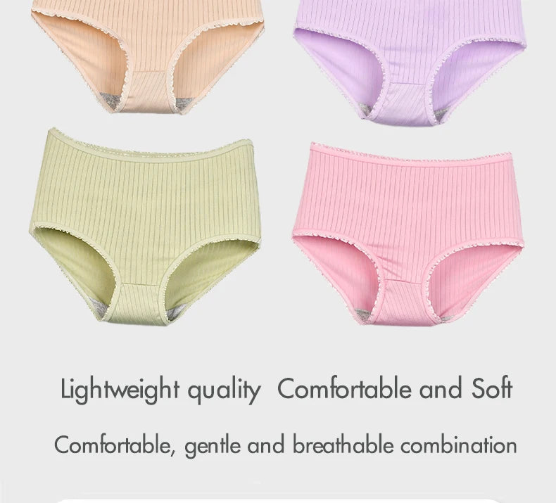 8pcs/lot Women Panties Milk Silk Girls Plus Size Underwear High Waist Briefs Breathable Solid Color Female Lingerie 38-100KG luvshop24