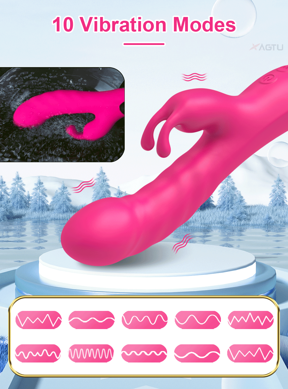 Rabbit Vibrator For Women Powerful G Spot Telescopic Rotating Clitoris Vagina Stimulator Female Masturbator For Adult Sexy Toys luvshop24