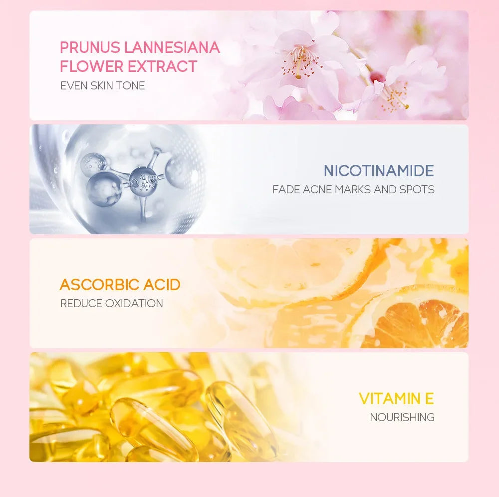 LAIKOU Sakura Shower Gel Long Moisturizing Smooth Long Lasting Fragrance Gentle Foam Body Cleansing Bath Product 200ml luvshop24