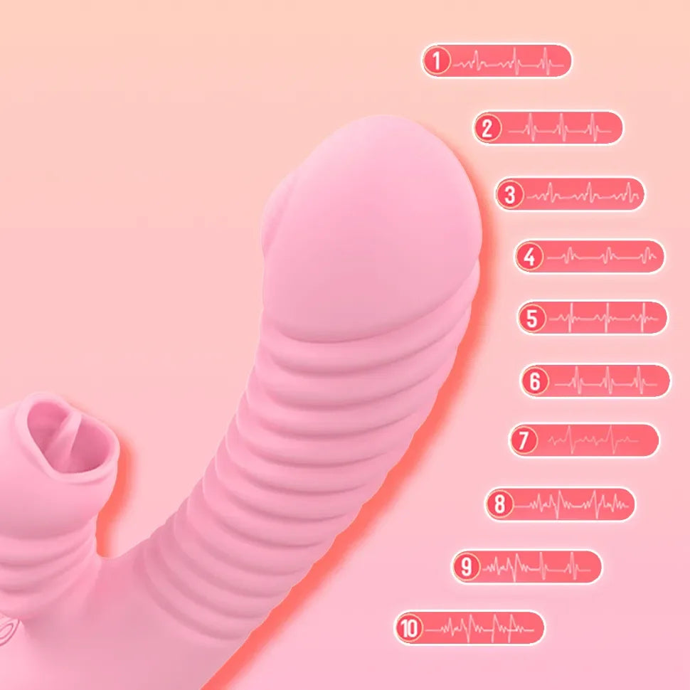 Vibrator For Women 2 In 1 Licking Machine Clitoris Stimulator G-Spot Powerful Vibro Dildo Wand Female Clit Sucker Adult Sex Toys luvshop24