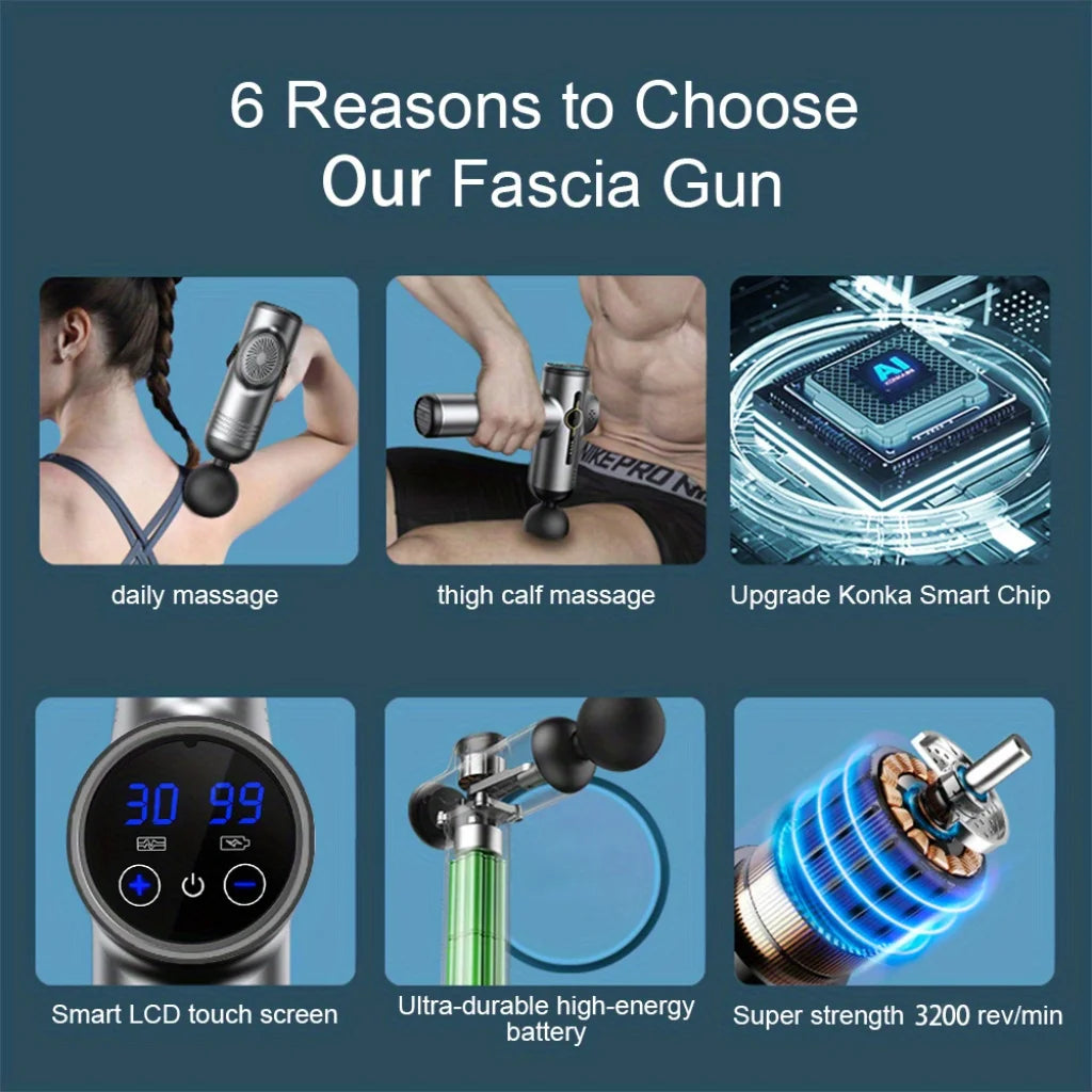 Portable Fascia Gun Vibration Massage Gun For Body Neck Back Deep Muscle Relaxation Fitness Slimming One Head luvshop24