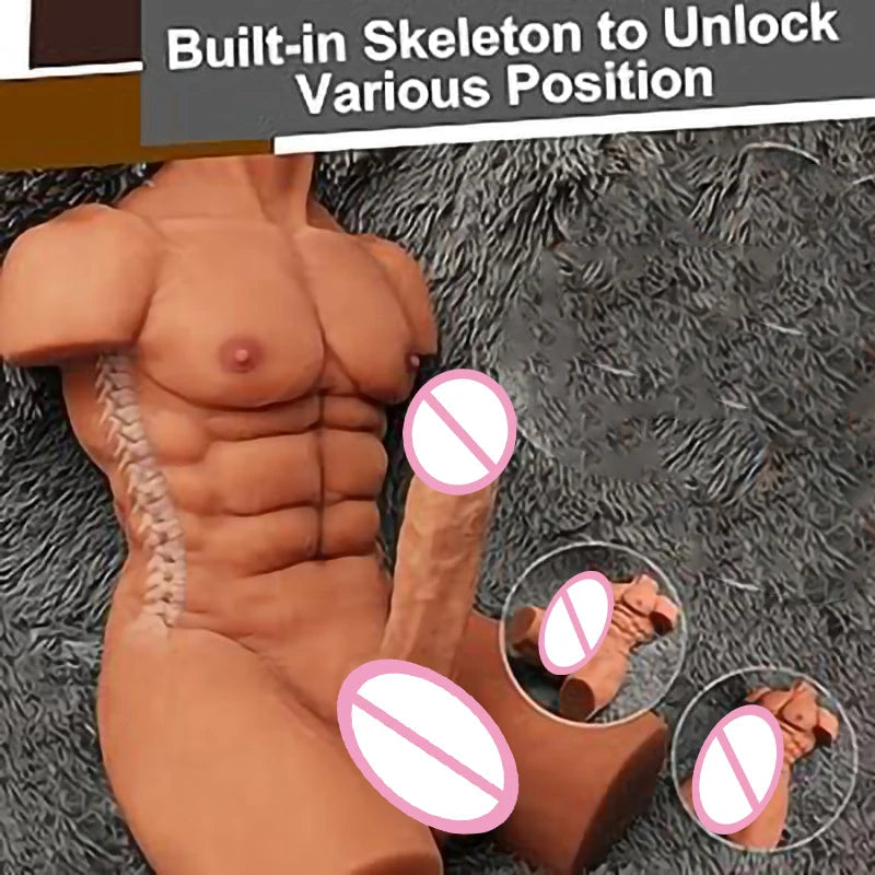 RENHEYUOU 16Kg Artificial Vagina Penis Realistic Torso Transgender pectoral muscles Sex Doll Huge Dildo Sex Toy Women Men Gay luvshop24