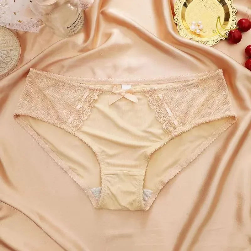 Lace Briefs Sexy Panties for Women Ice Silk Panties Large Underwear Sexy Wrap Buttocks Briefs Embroidery Lace Panties luvshop24