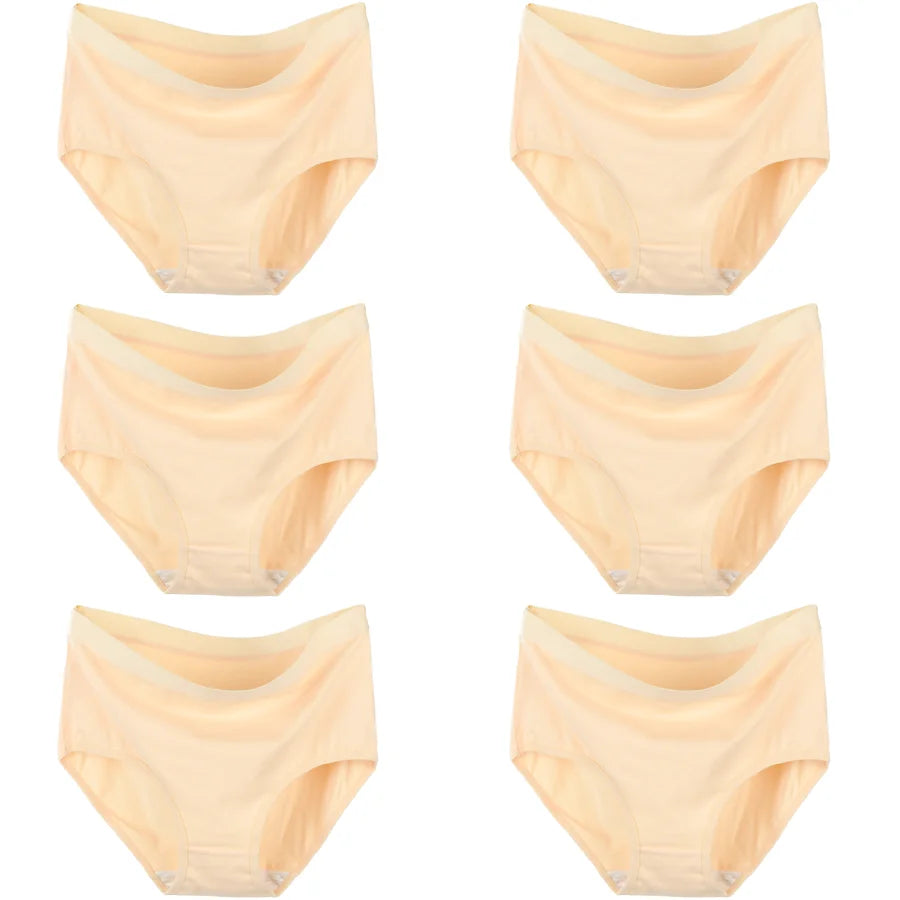 6pcs Cotton Underwear Women High Waist Panties Woman Plus Size Intimate Lingerie Female Mom's Briefs Underpants Panti M-3XL luvshop24