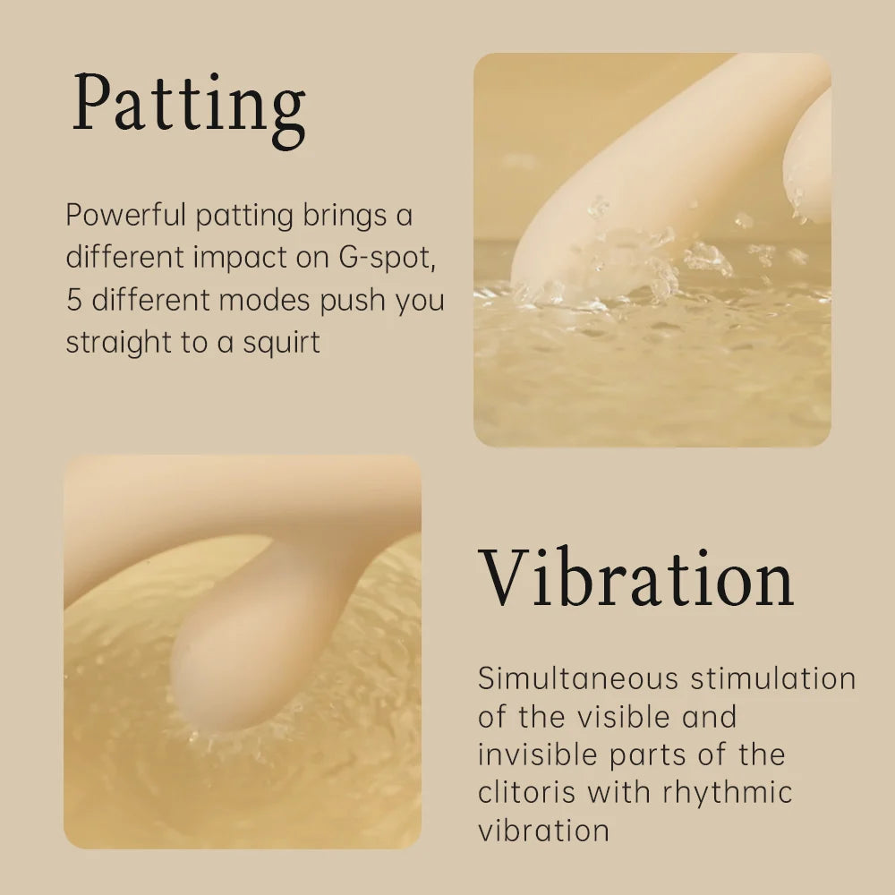 DRY WELL Rabbit Vibrator with Unique Patting Function Clitoris Stimulator Dildo with 10 Powerful Modes Dual Motor Stimulator luvshop24