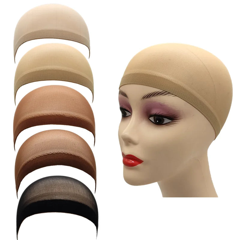 2pcs/Bag Top Stocking Wig Cap Hair Net For Weave Hair Wig Nets Black Brown Stretch Mesh Wig Cap For Making Wigs luvshop24