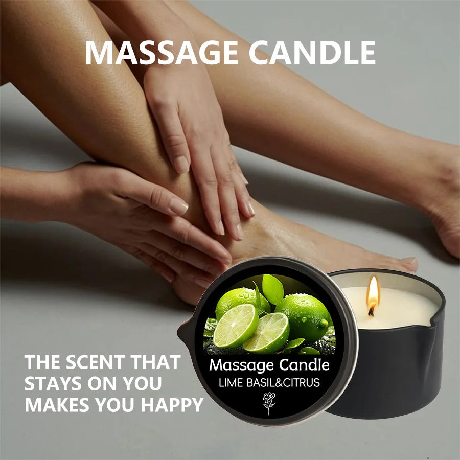Massage essential oil candle, Soothing and Relaxing Muscles Massage Oil for Massage Ideal Body Oil for Skin Moisturizing luvshop24