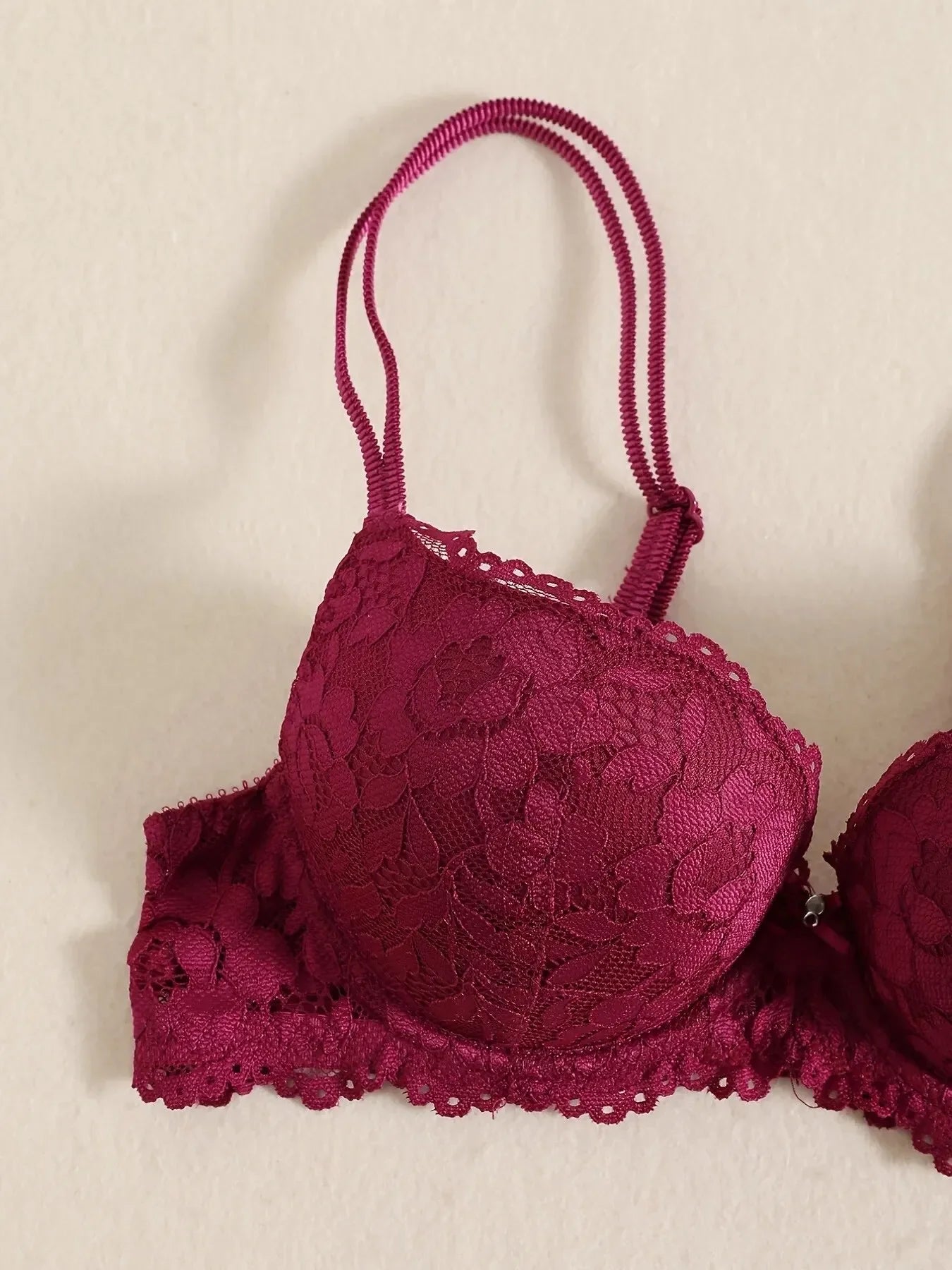 1 Set Elegant Erotic Lace Embroidery Breathable Fabric Lingeries : Push-Up Bra, Low Waist Sheer Panty - Ultimate Valentine's Day luvshop24