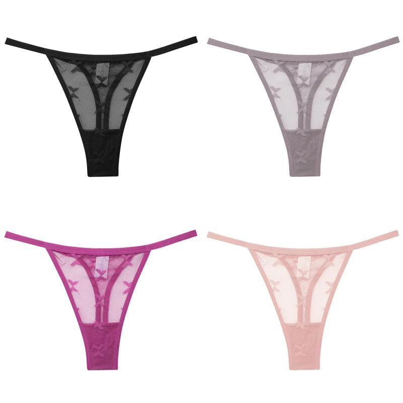 4Pcs Lace Bikini Panties Women Sexy Thongs Lace G-string Underpants S-XL Ladies Comfortable T-Back Underwear Sexy Lingerie 2022 luvshop24