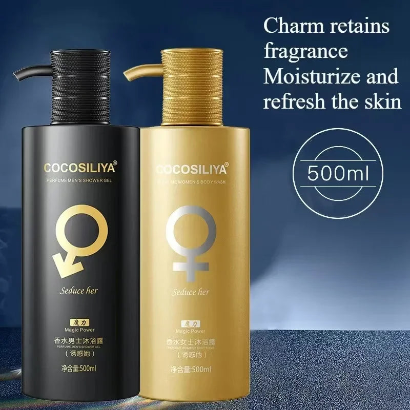 500ML Pheromone Shower Gel,Deep Cleaning Glamour Lure Bath Lotion with Charming Seductive Fragrance,For Man to Attract Woman luvshop24