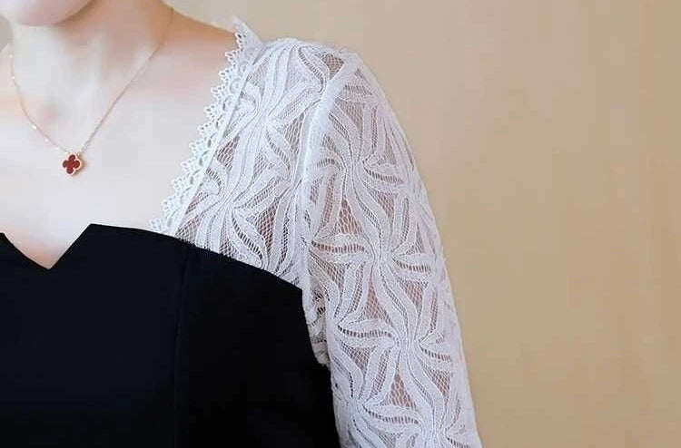Lace Female Dress Loose Chic and Elegant Pretty One-piece Spring Autumn 2025 Kpop Sensual Sexy Women's Long Sleeve Dresses Midi luvshop24