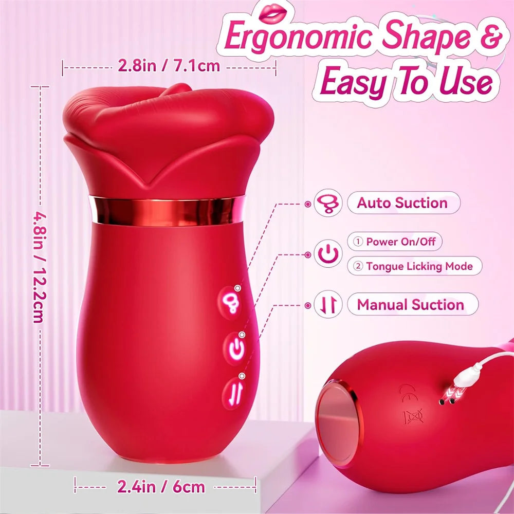 Sex Toys for Women Sucking Vibrator Tongue Licking 360 Rotation Nipple Clitoris Nipple Double Stimulation Female Adult Goods luvshop24