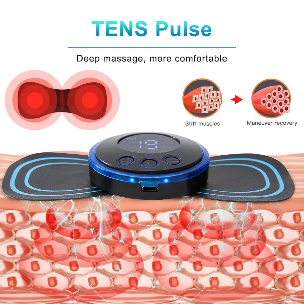 EMS Neck Massager Electric Muscle Stimulator Cervical Sticker Massage Patch Low Frequency Pulse Masajeador Pads Body Pain Relief luvshop24
