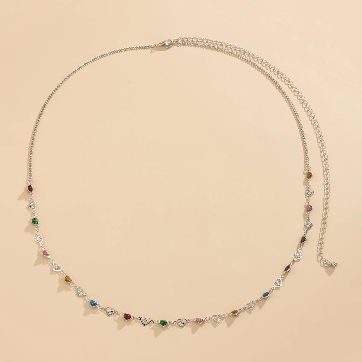 Summer Accessories Versatile Colorful Oil Drop Beads Chain Body Chain Bohemian Geometric Love Waist Chain Body Chains for Woman luvshop24