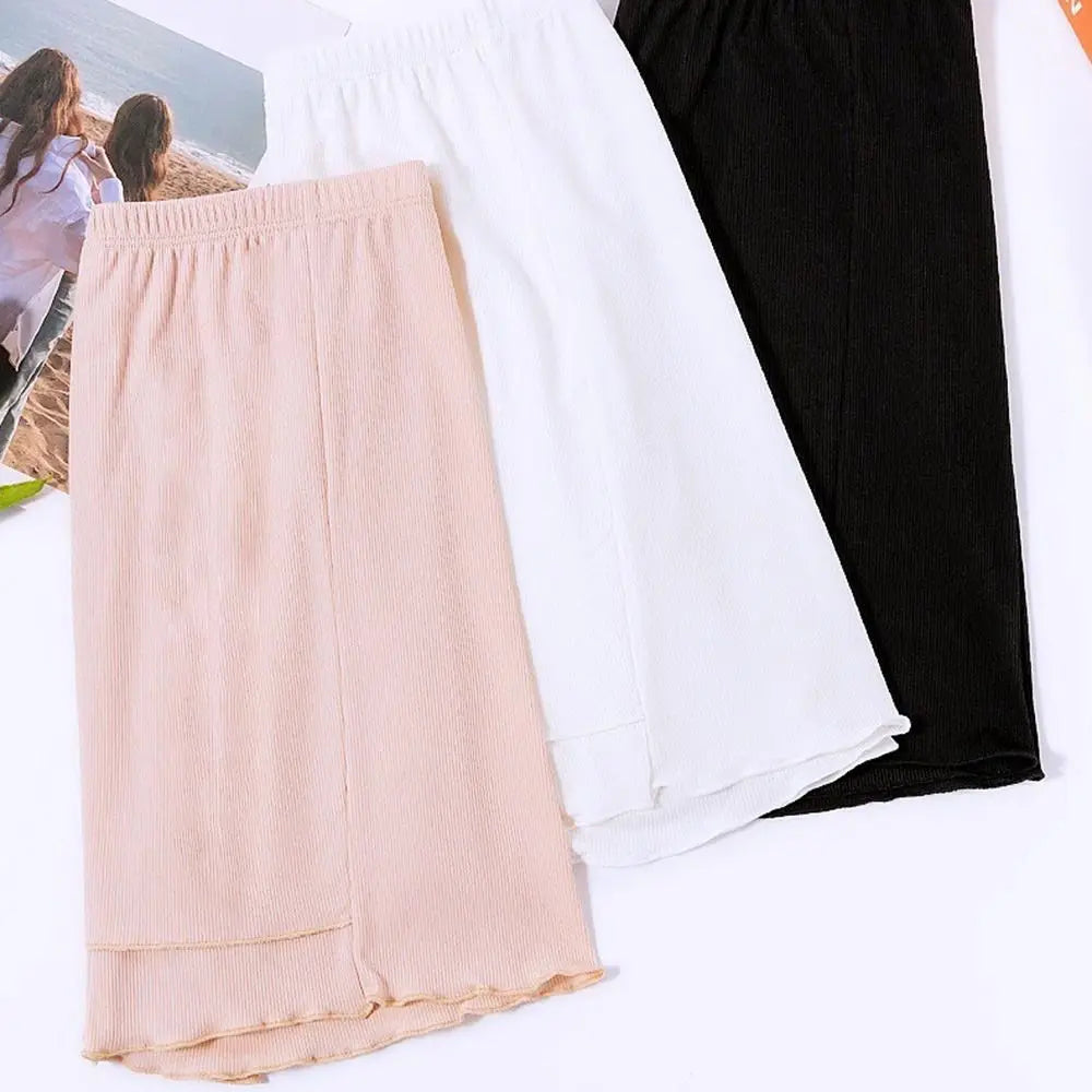 Women's Summer Ice Silk High Waist Shorts Safety Pants Double Layer Seamless Skirt Shorts Underwear Boxer Underpants luvshop24
