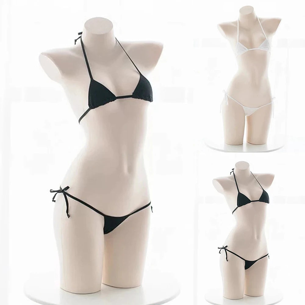2PC Women Mini Bikini Sexy-Lingerie Pajamas Strappy Underwear Briefs Bra Sets Swimsuit Female Bathers Bandage Bathing Suit luvshop24