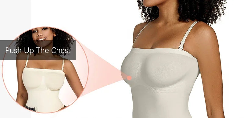 Womens Sexy Bodysuits Tummy Control Thong Shapewear Waist Trainer Corset Adjustable Strap Fajas Soft Sleeveless Lingerie Push Up luvshop24