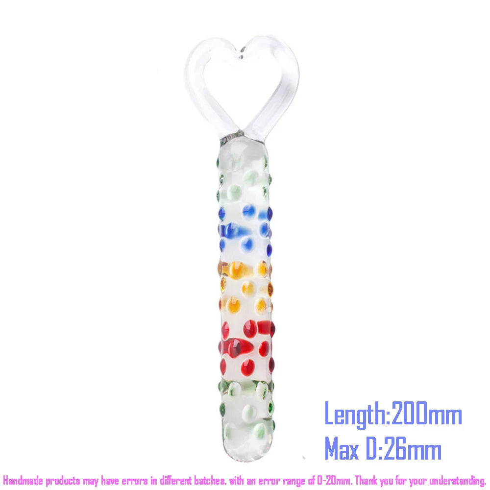 Pyrex Glass Dildo 195x33mm Fake Penis Crystal Anal Beads Butt Plug Prostate Massager G Spot Female Masturbation Toys luvshop24