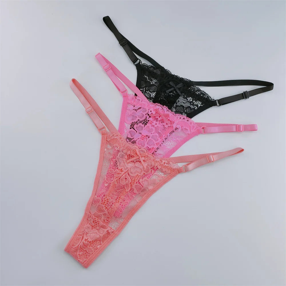 3Pcs/Set New Lace G-string Women's Sexy Underwear Low Waist Breathable Briefs Ladies Intimates Soft Thong Lingerie Fast Shipping luvshop24