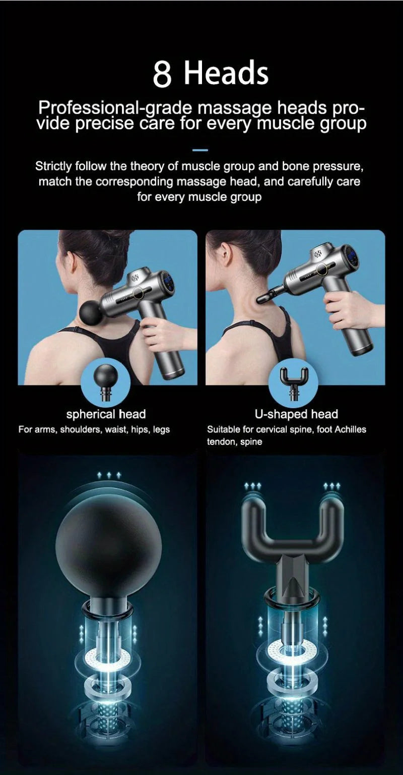 Portable Fascia Gun Vibration Massage Gun For Body Neck Back Deep Muscle Relaxation Fitness Slimming One Head luvshop24