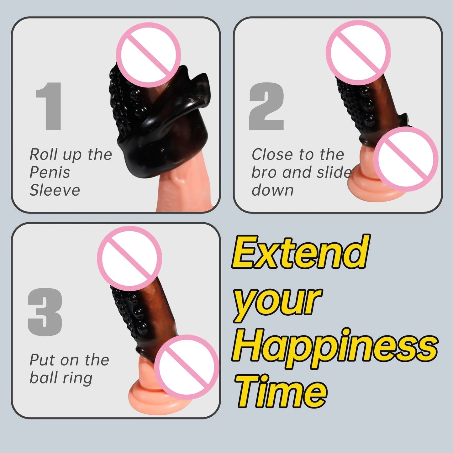 Penis Enlargement Delay Sleeve Ring Reusable Silicone Cock Ring Condoms Glans Cover Nozzle Erotic Toys In Couple Pleasure Orgasm luvshop24
