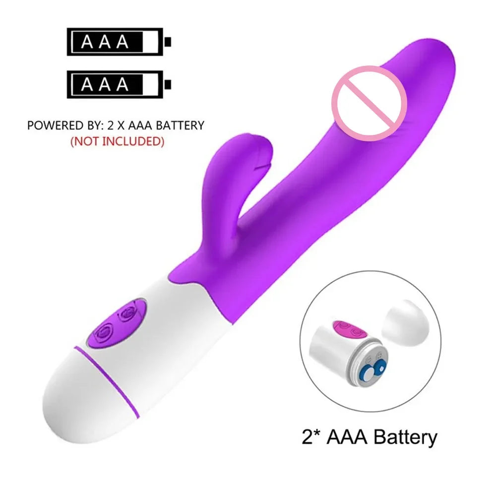 Rabbit Vibrator for Women Vagina G-Spot Nipple Clitoris Stimulator Thrusting Telescopic Rotating Dildo for Adult Sexy Toys luvshop24