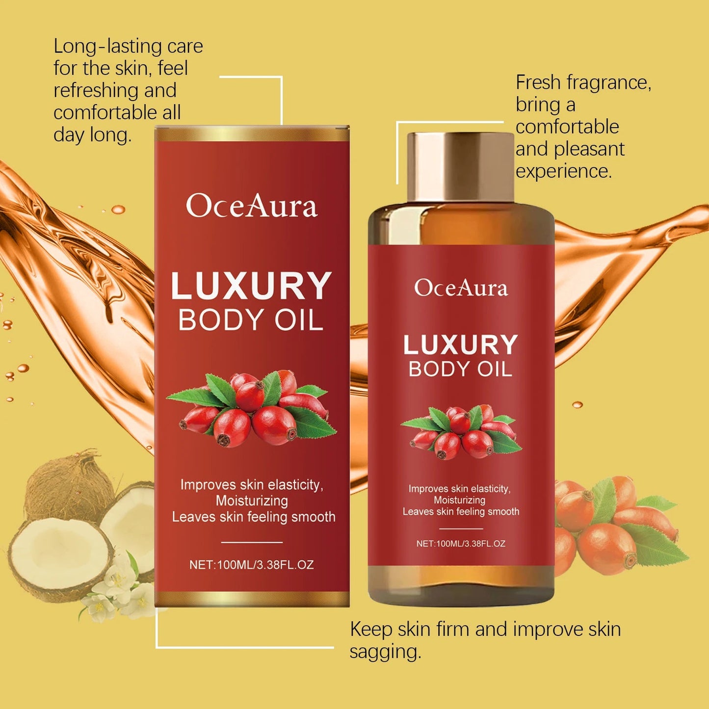 Relaxing Body Massage Oil Long Lasting Moisturizing Dry Skin Care Essence Improve Rough Reduce Pigmentation Skin Brightening Oil luvshop24
