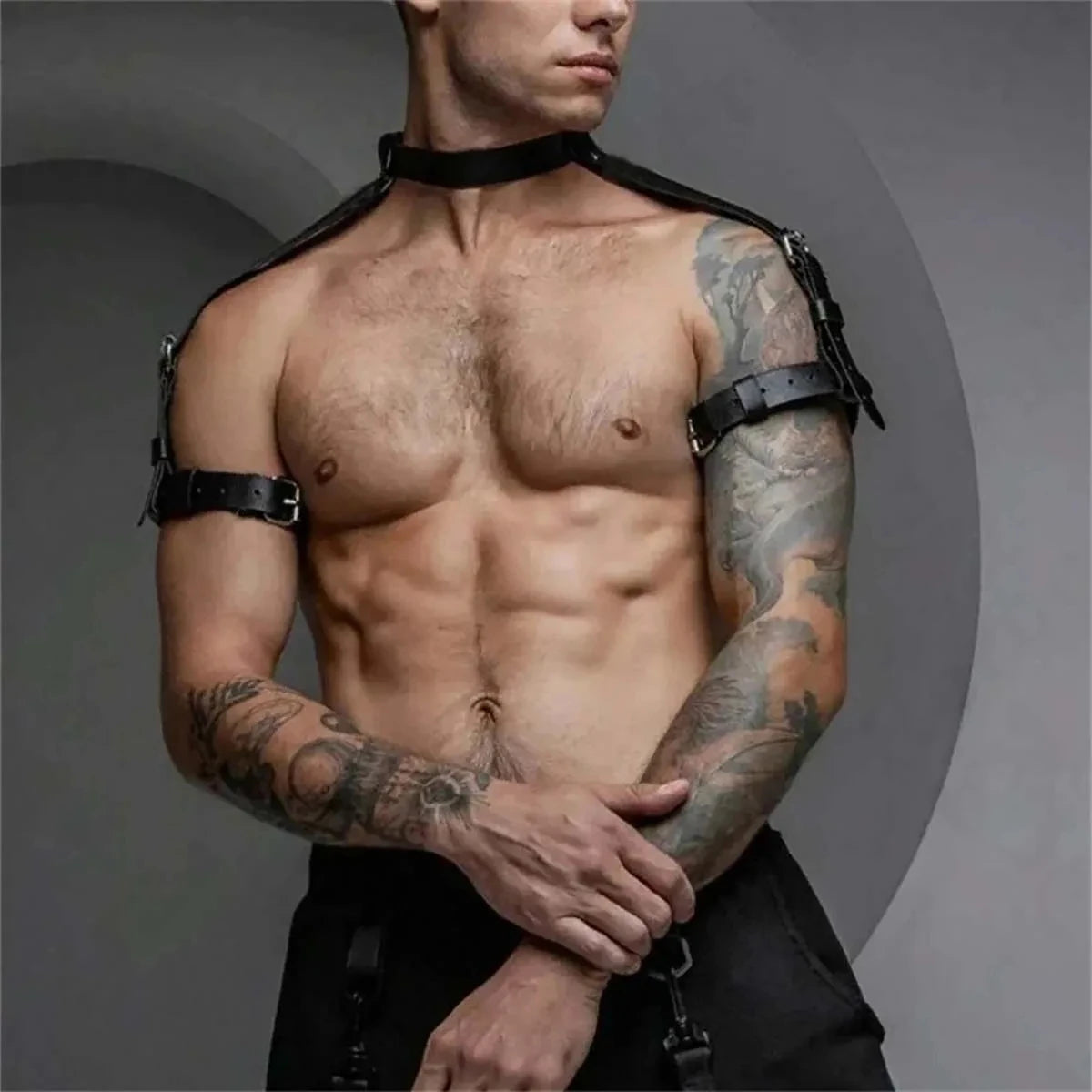 Fetish Gay BDSM Bondage Men Sexy PU Leather Cage Harness Male Lingerie Adjustable Sexual Body Punk Style Belt Harajuku For Adult luvshop24