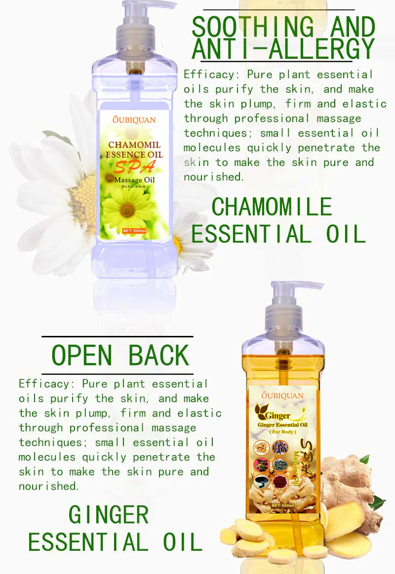 500ML Facial Body Massage Essential Oil Moisturizing Vegetable Oil Open Back Scraping Massage Essential Oil BB oil luvshop24