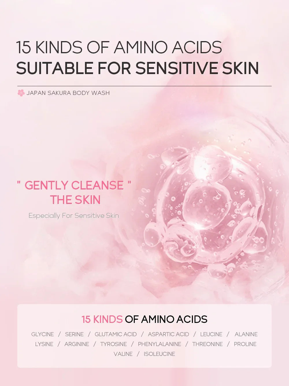 LAIKOU Sakura Shower Gel Long Moisturizing Smooth Long Lasting Fragrance Gentle Foam Body Cleansing Bath Product 200ml luvshop24