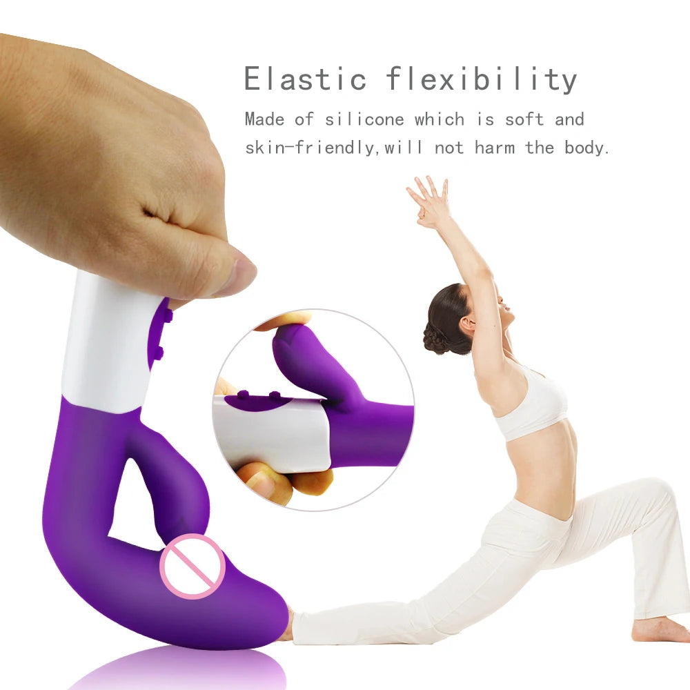 Rechargeable Dildo Rabbit Vibrator Dual Vibration G Spot Vagina Massager AV Stick Clitoris Sex Toys for Women Female Masturbator luvshop24