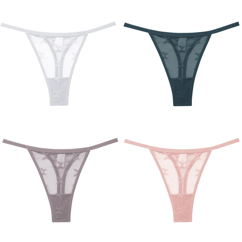 4Pcs Lace Bikini Panties Women Sexy Thongs Lace G-string Underpants S-XL Ladies Comfortable T-Back Underwear Sexy Lingerie 2022 luvshop24