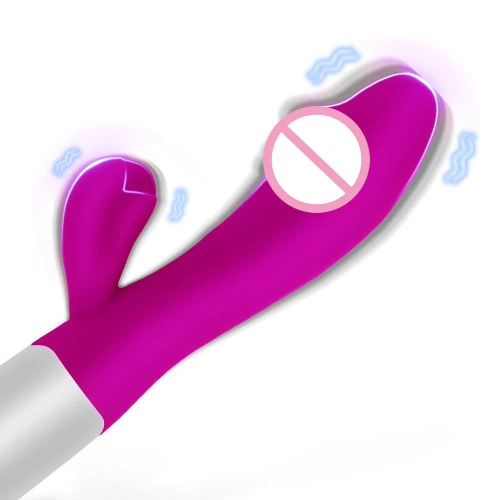 Rechargeable Dildo Rabbit Vibrator Dual Vibration G Spot Vagina Massager AV Stick Clitoris Sex Toys for Women Female Masturbator luvshop24