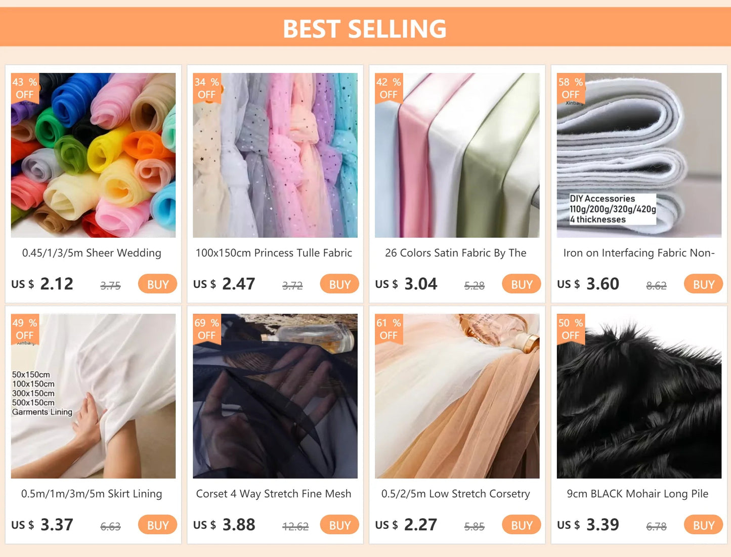 0.5/2/5m Low Stretch Corsetry Fabric Premium Strong Net Soft Nude Tulle for Corset,Power Mesh,DIY Women Dress,Bridal Veil Sewing luvshop24