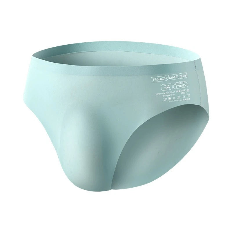 Men's Ice Silk Seamless Briefs Summer New Ultra-thin Transparent Sexy Quick-drying Trendy Breathable Underwear Panties luvshop24