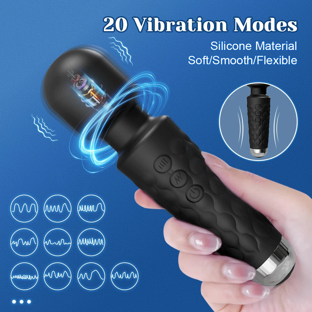 G spot Clitoris Stimulator Vibrator Adult Supplies for Women Powerful 20 Modes Clit Massager Female AV Magic-Wand Erotic Toys luvshop24