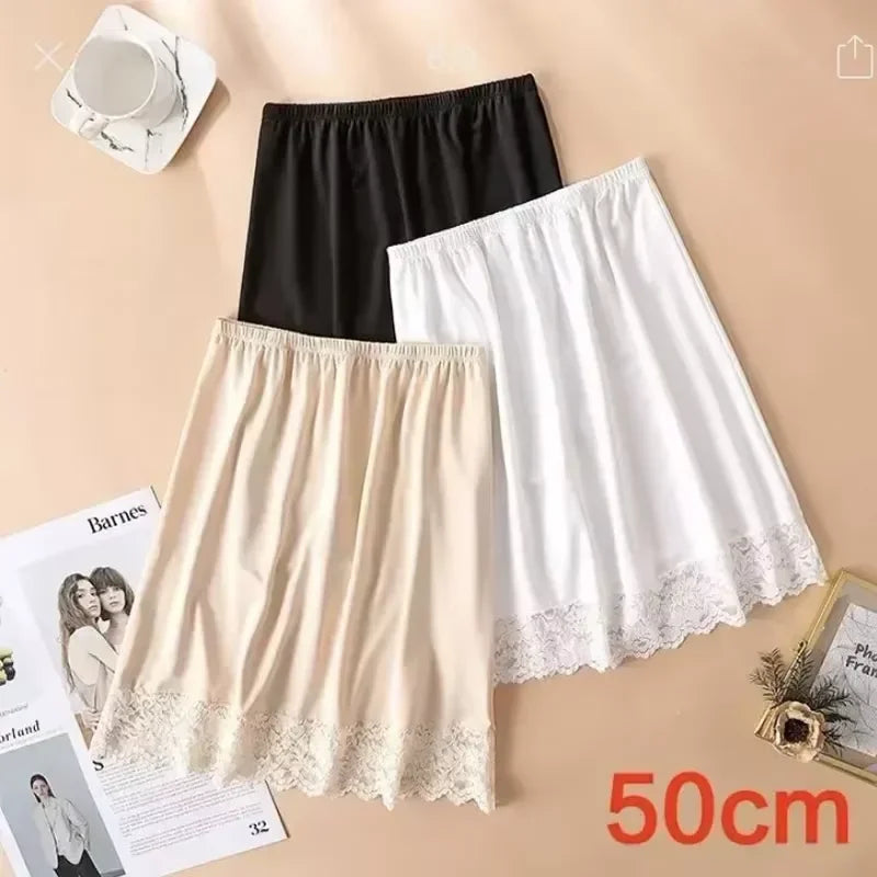 3 Lengths Basic Underskirt Modal Female Half Length Skirt Lace Slip Innerwear Short Skirt Women Half Slip Dress Petticoat luvshop24